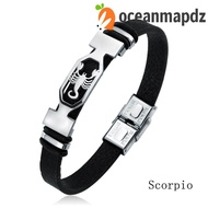 OCEANMAPDZ 12 Constellation Bracelet Classic Vintage Zodiac Sign Aries Virgo Men Jewelry Men Bracele