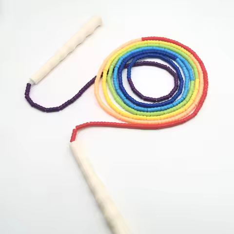NEVERTOOLATE 2.2m 2.4m 2.6m 3m 3.6m rainbow beaded colorful soft PVC beads kids adult skipping jump 