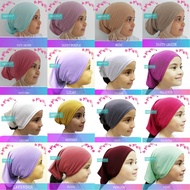 Inner tudung, anak tudung sekolah, serkop kepala syria anak ibu stretchable antipekak sejuk warna pu