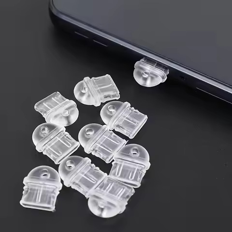5/10 Transparent Phone Dust Plugs, Protect the Phone's Charging Port, Simple Phone Dust Plugs, They 