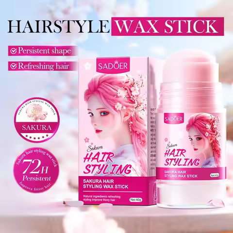 40g Cherry Blossom Shaped Hair Wax Stick, Rich in Cherry Blossom Extract and Mineral Oils, with a Fr