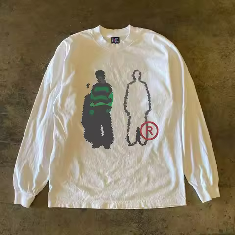 Cheng Story Long Sleeve Cotton T-Shirt 300g Oversize Base Layer Loose Fit Heavyweight Pure Cotton Me