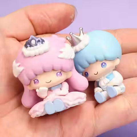 Sanrio Dolly Mix Dream Style Gashapon My Melody Little Twin Stars Big Head Sitting Figurines Desktop