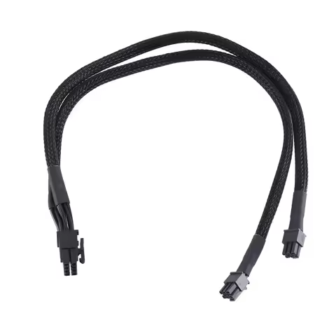 Dual Mini 6 Pin to 8 Pin PCI Express Video Card Power Adapter Sleeved Cable for Mac Pro Tower/Power 