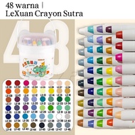 (Free Brush) LeXuan Crayon Silk Twist Washable Silky Crayon 48 Colors Colorful Bucket Crayon Colorin