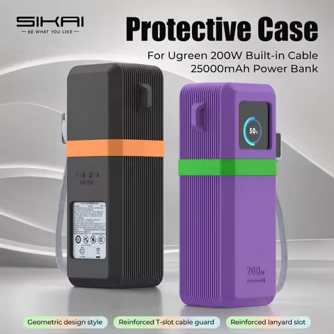 SIKAI Silicone Case for UGREEN Nexode 200W PB728/722 25000mAh PowerBank Travel Shockproof with Cable