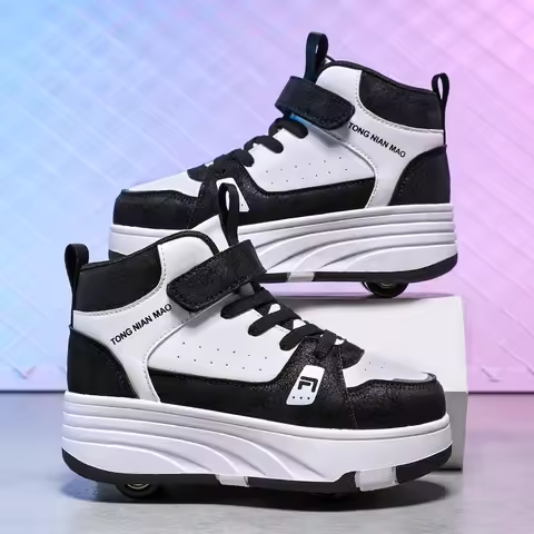 Children Roller Skating Shoes Ankle Protection Four Wheels Detachable Deformed Sports Entertainment 