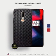 OnePlus 1+ 5T/OnePlus 1+ 6/OnePlus 1+ 6T Breathable Mesh Weaving Grid TPU Phone Case Cover Casing