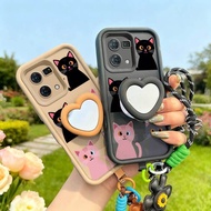 3pcs( Cute little cat phone Case+Flower Lanyard+Stand) Stylish Suitable For OPPO F21Pro/F21SPro/F25 