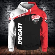 ฤดูใบไม้ร่วงและฤดูหนาวเสื้อฮู้ด Ducati ขนาดเล็กสำหรับรถยนต์มอเตอร์ไซค์เดรสสตรีทพิมพ์ลาย3d ฮาราจูกุฮู