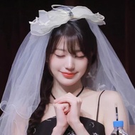 Ready Stock 🚀Next Day Delivery🚀Bridal Veil Veil Veil Bow Veil Beaded Veil Girlfriends Wedding Veil B