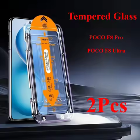 2 Pcs Easy Installation Screen Protector For Xiaomi POCO F8 Ultra Tempered Glass POCO F8 Pro Full Co