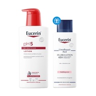 [ซื้อ 1 แถม 1] Eucerin pH5 DRY SENSITIVE SKIN LOTION 400 ML+Eucerin UREEA REPAIR PLUS 5% UREA LOTION