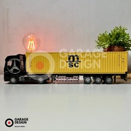 MINIATUR DIECAST TRUCK CONTAINER / TRUK KONTAINER SKALA 1:50 - ALLOY MODEL METAL MOBIL TRUCK (LAMPU)
