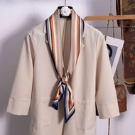 XUANXUAN | Khăn choàng lụa dài mỏng mùa hè phong cách Hàn Quốc đa năng thắt lưng khăn quàng cổ buộc 