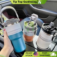 (Upgraded Ver) 600ml / 750ml / 900ml / 1200ml New Portable Tumbler Handle Stainless Steel Coffee Cup Vacuum Insulat