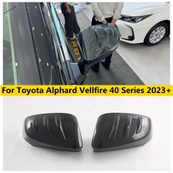 CJ7F ด้านนอกกระจกมองหลังกระจก Protector Shell ฝาครอบ Fit สำหรับ Toyota Alphard Vellfire 40 Series 20
