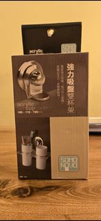 強力吸盤雙杯架（放牙刷及漱口杯）