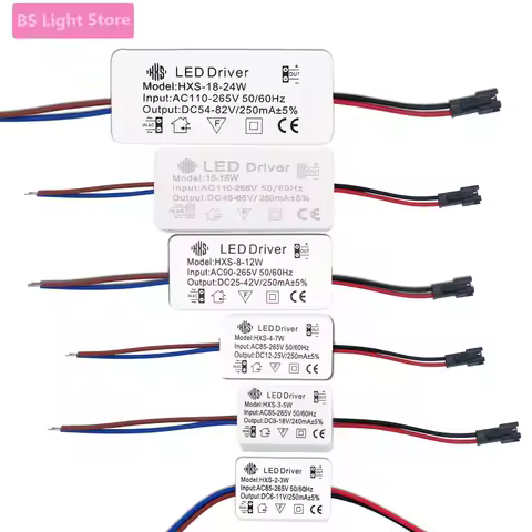 LED driver 240-250mA 2-3w 3-5W 4-7w 8-12w 18w 20w 18-24w LED Constant Current Driver Power Unit Supp