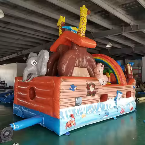 Noah's Ark Inflatable Playground Inflatable Bounce For Kid Funny Small Inflatable Obstacle Course