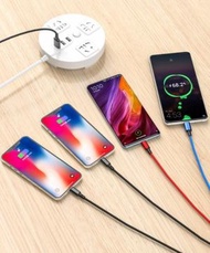 4合1 3A 快速充電傳輸線 (2 x LIGHTNING + Type-c + MicroUSB) 3A CABLE 叉電線 數據線 四合一usb線 多合一充電線 USB叉電線 多頭 多輸出#G889004109