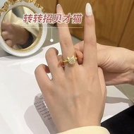 Rotatable Lucky Cat Ring Cat Cat Ring Rotating Ring Kitten Does Not Fade Transfer Beads Cat Claw 6.2