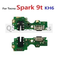สำหรับ Tecno Spark 9T KH6หูฟังช่องเสียบปลั๊กแท่นชาร์จยูเอสบีแจ็คเสียงบอร์ดชาร์จไมค์