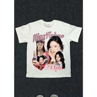 AESPA Ningning T-shirt Aespa Armageddon KARINA WINTER NINGING GISELLE Print Short Sleeve Top