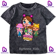 CHILDREN'S WASHED CLOTHES AVATAR WORLD GAME CHILDREN'S T-SHIRTS UNISEX CHILDREN'S TOPS GIRLS' CLOTHI