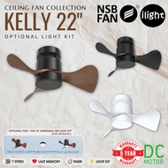 NSB FAN KELLY 22 INCHES MINI CEILING FAN DC MOTOR 3 ABS BLADE R/F 7 SPEED CEILING FAN