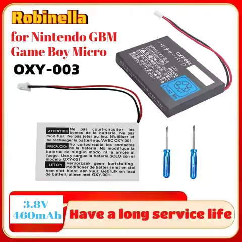 OXY-003 Battery for Nintendo GBM Game Boy Micro 460mAh 3.8V Rechargeable Lithium Battery Game Consol