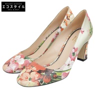 Gucci Blooms Floral Heel Pumps, Women's Shoes, Multicolor, Color 36, 408287, Size 36 [Used]