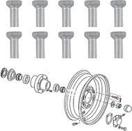 for JD Front Wheel Hub Lug Bolts 9/16-18 x 1-1/8" Fit for John Deere Tractor for JD (Pack of 10)