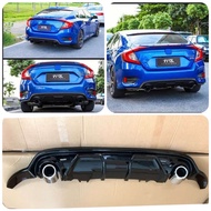 Honda Civic fc rear bumper diffuser splitter lip akrapovic exhaust pipe 2016 2017 2018 2019 2020 2021 bodykit body kit