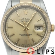 นาฬิกาผู้ชาย ROLEX Datejust 16233(T) K18YG/SS สีแชมเปญ ผ่านการขัดเงาแล้ว ปี 1996 สภาพดีเยี่ยม 【สินค้