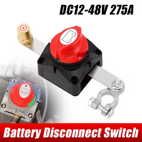 Car Battery Disconnect Switch 48V 24V 12V Cut Off 2 Position On Off M10 275A Battery Kill Switch Cut
