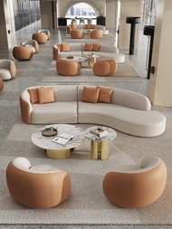 VIP Lobby Club Area Reception Rest Guests Hotel Sofa Curved Curved Sales Office Negotiation Sofa
