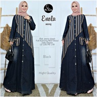 Denim Jeans Dresses Maxi Dress Jubah Muslimah Hijabs Fashion Long Dress