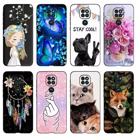 For Motorola Moto G9 Play Case Soft Silicone Cute Cartoon Cat Back Cover For Motorola G9 Play MotoG9