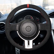 Black Suede DIY Hand-stitched Car Steering Wheel Cover for Toyota 86 Subaru BRZ