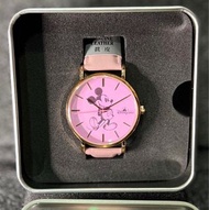 100%全新 米奇粉紅真皮 指針手錶 #生日聖誕禮物