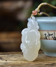 秒殺價 天然和田玉藕粉如意吊墜