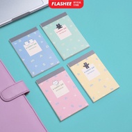 Flashee Notebook A7 Small Notebook Flip Top Memo Book A7 Cute Character Happy Day Pastel
