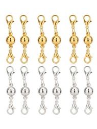 5入組時尚磁力珠寶扣,強力磁力項鍊扣、龍蝦扣手鍊轉換器鏈條延長器,適用於珠寶製作