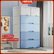 50cm Multi-Layer Drawer Cabinet Durabox Plastic Wardrobe With Lock/Wheels Megabox Clothes Organizer