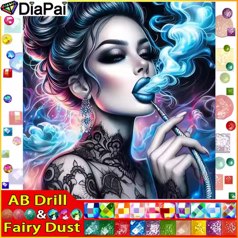 DiaPai Fairy Dust AB Diamond Painting Full Square/Round Drill 5D DIY " Woman" Daimond Embroidery Rhi
