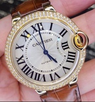 Cartier Balloon Blue WE900451  原裝鑽石圈 36mm 18k黃金 凈錶