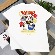 EVISU/God of Fortune 2026 Early Spring New Style Short-Sleeved T-Shirt Men Women Couples Comfortable