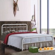 Kaiden Queen Size Metal Bed Frame white color katil queen putih colour