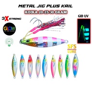 Metal jig gid Plus assist hok white 20 grams|25 grams|30gram metal jig 1 set metal jig hook 20gram m
